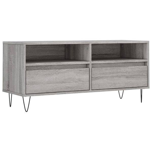 vidaXL TV Cabinet Grey Sonoma Engineered Wood, Iron Medium TV Cabinet
