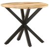 vidaXL Side Table Natural wood, Black Solid mango wood, Powder-coated iron