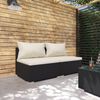 vidaXL Garden Lounge Set Black with cream cushions