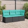 vidaXL Garden Sofa Black PE Rattan Medium Modular Garden Sofa Square