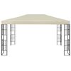 vidaXL Gazebo Cream, Black Polyester, Steel 9.8x13.1 ft Durable Gazebo