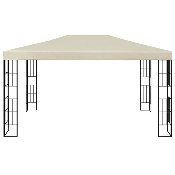 vidaXL Gazebo Cream, Black Polyester, Steel 9.8x13.1 ft Durable Gazebo