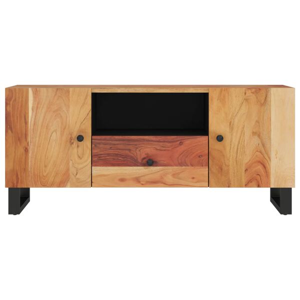 vidaXL TV Cabinet Natural wood with black
