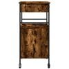 vidaXL Kitchen Trolley Smoked Oak 22"x16.9"x35.2" Engineered Wood