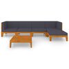 vidaXL Garden Lounge Set Dark Grey Solid Acacia Wood, 100% Polyester