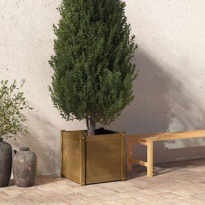 vidaXL Garden Planter Honey Brown 19.7"x19.7"x19.7" Solid Wood Pine