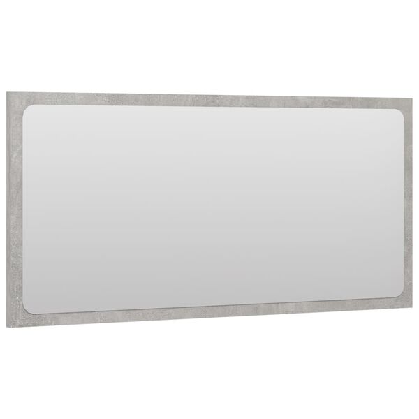 vidaXL Mirror Concrete grey Engineered wood, acrylic Large