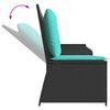 vidaXL Garden Bench with Cushion Black Poly rattan