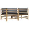 vidaXL Garden Lounge Set Dark Grey Bamboo, polyester Medium Modular