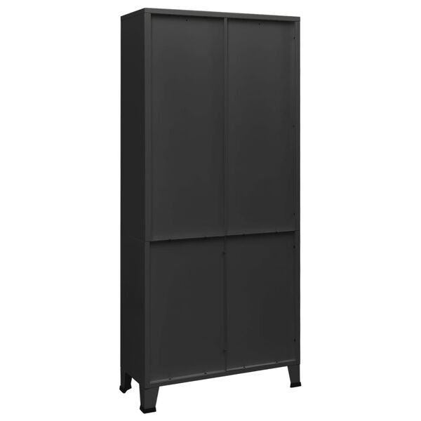 vidaXL Bookshelf Anthracite Steel 31.5 x 12.6 x 70.9 in