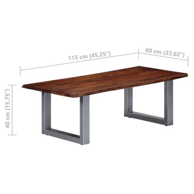 vidaXL Coffee Table with Live Edges 45.3"x23.6"x15.7"