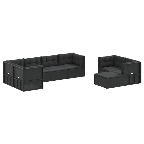 vidaXL Garden Lounge Set Black