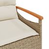 vidaXL 3 Piece Patio Sofa Set with Cushions Beige Poly Rattan