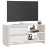 vidaXL TV Cabinet White Solid Pinewood Medium TV Cabinet Rectangular