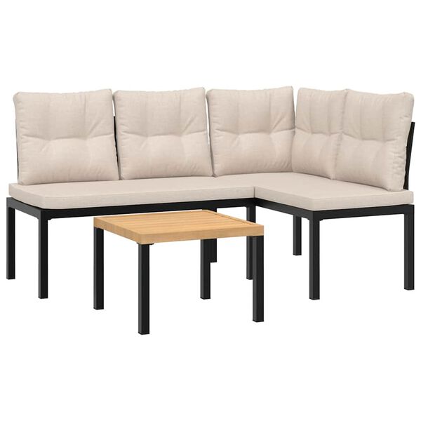 vidaXL Bench Set Black, Brown, Taupe