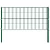 vidaXL Fence Panel with Posts Iron 613.3"x31.5" Green