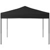 vidaXL Party Tent Black 210D oxford fabric with silver coating, Steel