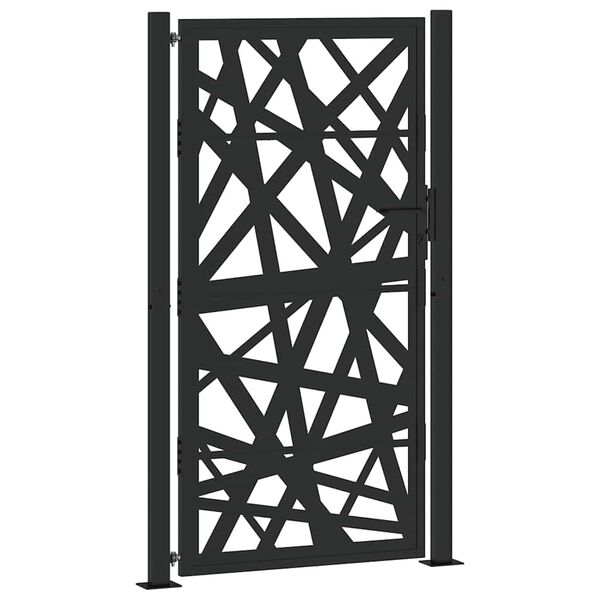 vidaXL Garden Gate Black 39.4x68.9" Steel Light Design
