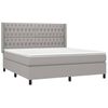 vidaXL Box Spring Bed with Mattress Light Gray 72"x83.9" California King Fabric