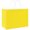 vidaXL Paper Bags 250 pcs with Handles Yellow 12.6x6.7x9.8"