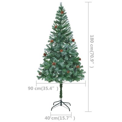 vidaXL Artificial Pre-lit Christmas Tree with Ball Set&Pinecones 70.9"