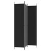 vidaXL 3-Panel Room Divider Black 59.1"x86.6" Fabric