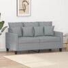 vidaXL 2-seater Sofa Light Gray Polyester, Metal, Textilene, Foam Medium