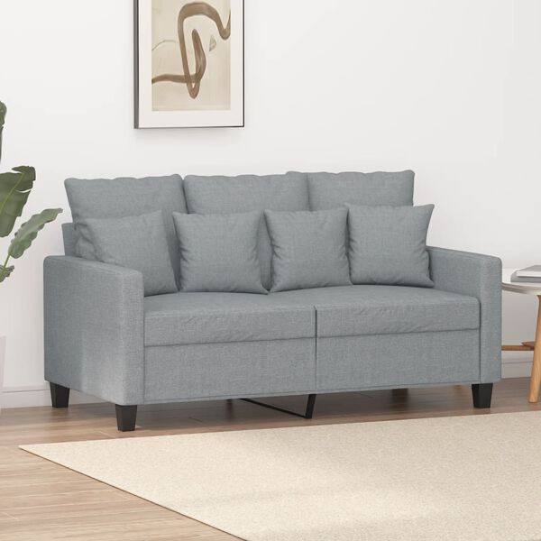 vidaXL 2-seater Sofa Light Gray Polyester, Metal, Textilene, Foam Medium