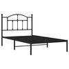 vidaXL Bed Frame Black Powder-Coated Steel Single Bed Frame
