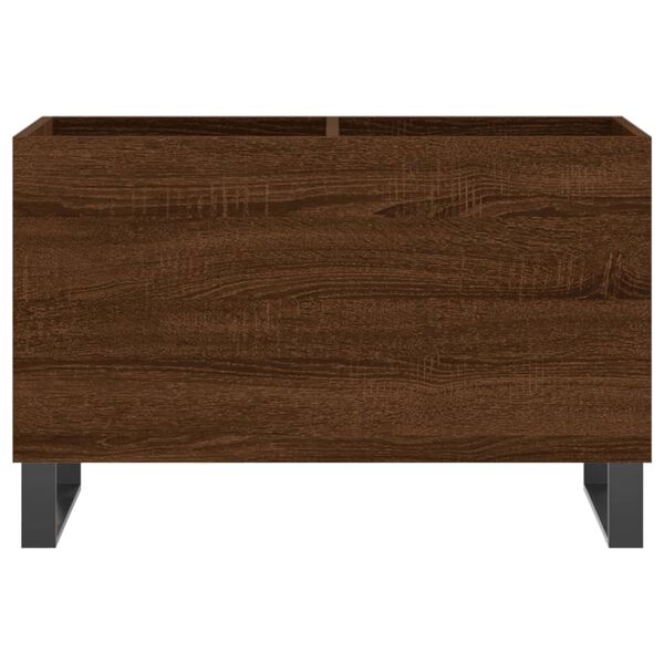 vidaXL Record Cabinet Brown oak Engineered wood, iron Small
