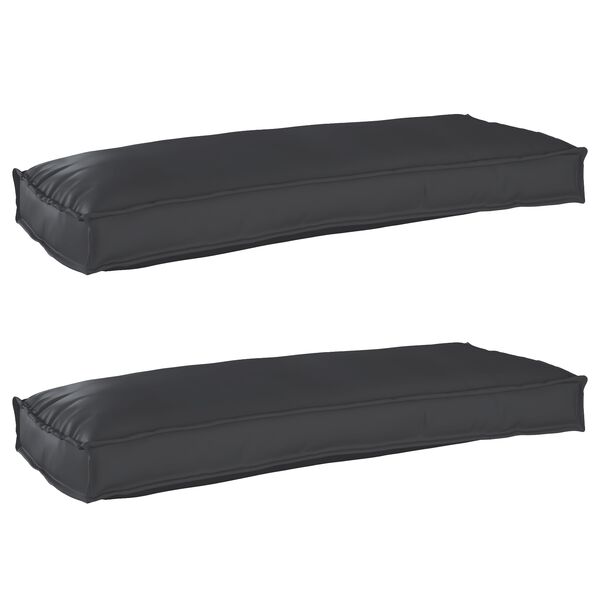 vidaXL Pallet Cushion Set 2 pcs Black 39.37 x 15.75 x 3.15 in