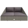 vidaXL Daybed Grey and Dark Grey (cushion) Steel and PE Rattan