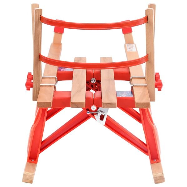 vidaXL Folding Snow Sledge with Backrest 46.9" Wood