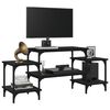vidaXL TV Cabinet Black Engineered wood, steel Medium Adjustable Feet