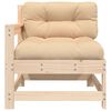 vidaXL Garden Chair Beige (Cushions), Natural Wood (Chair)