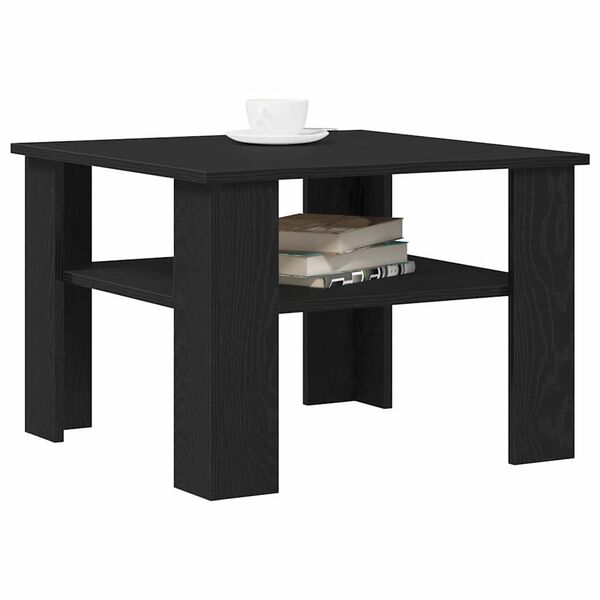 vidaXL Coffee Table Black Oak 23.62 x 23.62 x 16.54 in Engineered Wood