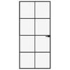 vidaXL Interior Door Black 36.6"x79.3" Tempered Glass&Aluminum Slim