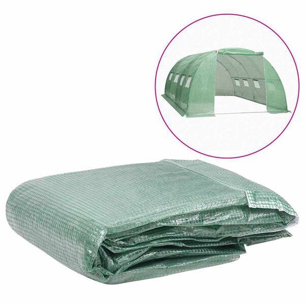vidaXL Greenhouse Replacement Cover Green PE (Polyethylene) 15.7 x 15.7 ft