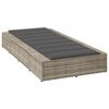 vidaXL Sunbed with Floating Cushion Light Grey Poly Rattan