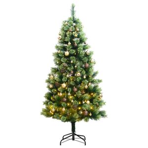 vidaXL Artificial Hinged Christmas Tree Green PVC Large Foldable
