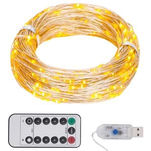 vidaXL Led String Warm White Copper Wire 49.2 ft String Lights