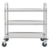 vidaXL 3-Tier Kitchen Trolley 37.4"x17.7"x32.9" Stainless Steel