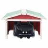vidaXL Lawn Mower Garage Red and White Solid Firwood, Plywood Medium