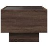 vidaXL Side Table Brown Oak Engineered Wood, Glass Small Square Modern