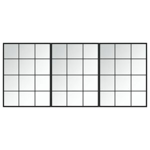 vidaXL Wall Mirror Black Metal 31.5 x 23.6 in Wall mounting