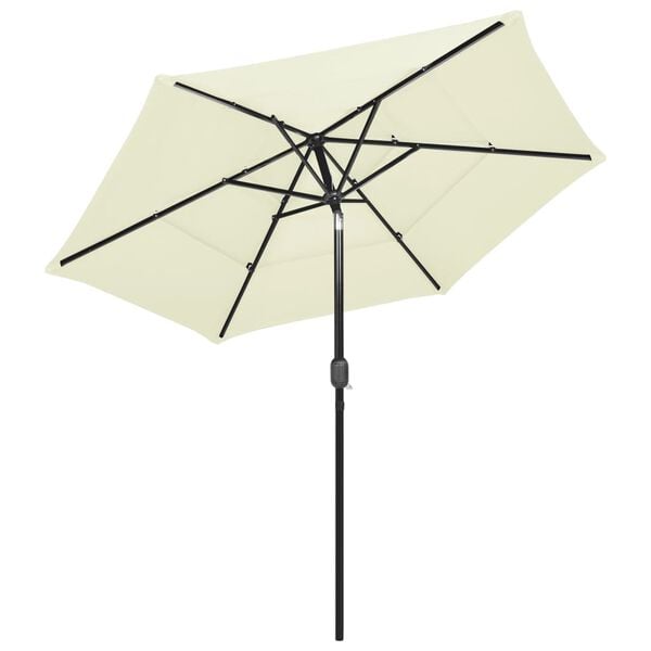 vidaXL Parasol Sand Polyester, Powder-coated Aluminum Medium Foldable