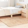 vidaXL Shaggy Rug Beige 100% Polyester 47.2 x 47.2 in Foldable