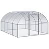 vidaXL Chicken Coop Silver Galvanized Steel Large Durable Chicken Coop