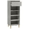 vidaXL Shoe Cabinet Concrete Grey Engineered Wood, Solid Eucalyptus Wood