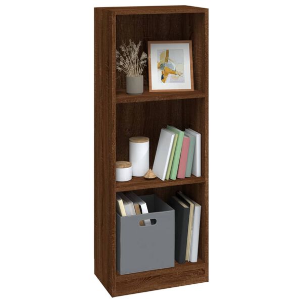 vidaXL Book Cabinet Brown Oak Engineered Wood 42.9 in x 15.7 in x 9.4 in